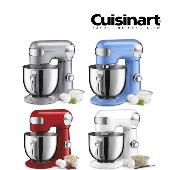 Cuisinart SM-50 Precision Master 5.5-Quart Stand Mixer White Linen Bundle  with 1 Year Extended Protection Plan