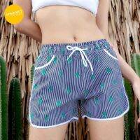 amyours on the beach กางเกงขาสั้นหญิง คุณภาพดี ผ้าไม่บาง แห้งไว ใส่ว่ายน้ำ รุ่น Womens Summer ลาย mini cactus