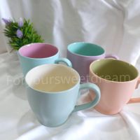 ceramic mug แก้ว แก้วมัค เซรามิค 500ml.  เก็บความร้อนได้ดี สีพาสเทล เข้าไมโครเวฟได้