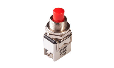 SPST Momentary switch 1-10A (Square Small Red) - COSW-0392