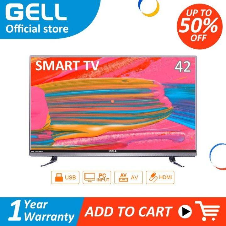 GELL 42 INCH Smart TV LED TV Full HD Wifi Youtube Ultraslim Flat