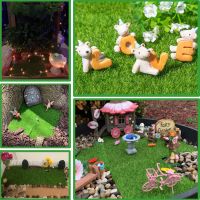 พืชประดิษฐ์ Micro-Landscape สนามหญ้าสวนหญ้า Fairy หญ้าสนามหญ้า Miniature Fairy Garden เครื่องประดับบ้านตุ๊กตา Ornaments