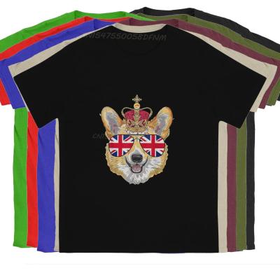 The Queens Corgi Promotion T Shirt for Men The Queens Platinum Jubilee 2022 Royal Corgi UK Sunglasses Camisas Man T-shirts