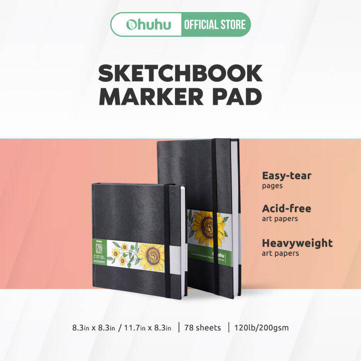 Ohuhu Marker Pads Art Hardcover Sketchbooks (120 LB/200 GSM) Lazada