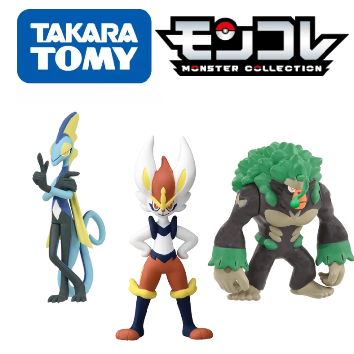 tomy-pokemon-figures-monster-collection-sword-and-shield-kawaii-initial-pok-mon-evolution-grookey-scorbunny-anime-childs-gifts
