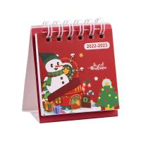 2022-Dec สิงหาคม2023พร้อมรูปแบบคริสต์มาส Academic Year Planning Standing Flip Desktop Calendars Month To View Planner Gift