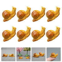 Chaoshihui 8PCS MINI หอยทากแกะขนาดเล็กเครื่องประดับหอยทาก Lifelike รูปปั้นหอยทากิพ