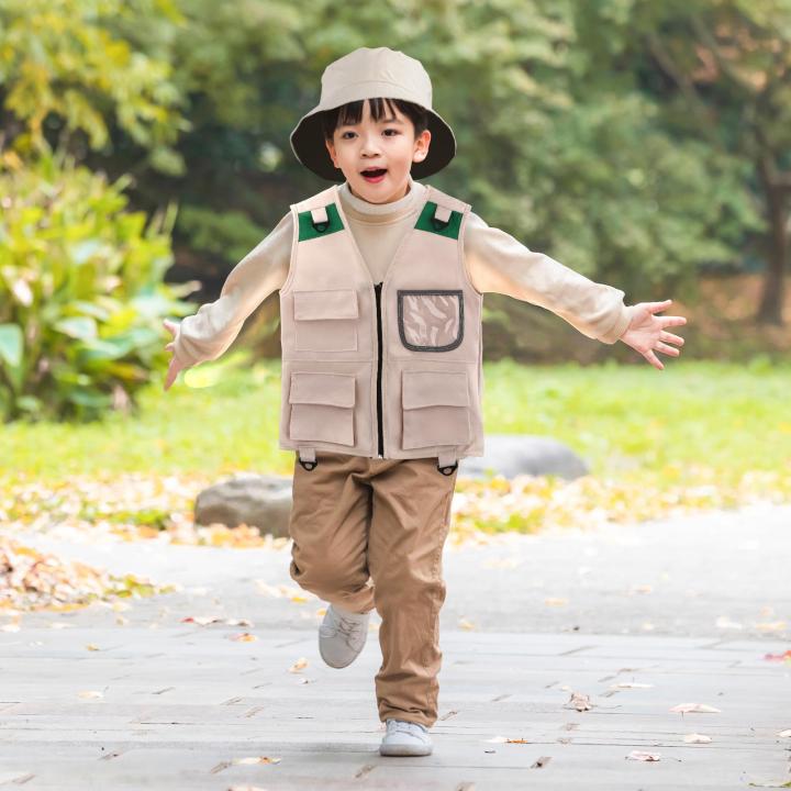 Kids Explorer Vest and Hat Costume - Cargo Vest Kids Outdoor