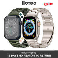 Hoyelo สายโลหะคลาสสิกสำหรับ Apple นาฬิกาซีรีส์8 7 6 SE 5 45มม. 41มม. 40มม. 44มม. สายเหล็กสแตนเลสสำหรับ I Watch Ultra 49มม. 42มม.