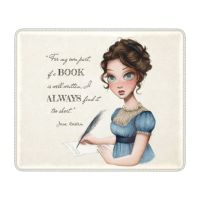 Jane Austen Writing Book Laptop Mouse Pad Soft Mousepad with Stitched Edge Non-Slip Rubber Writer Novel Gaming Computer Desk Mat