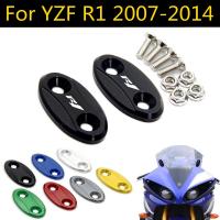 สำหรับ Yamaha YZF R1 2007 2008 2009 2010 2011 2012 2013 2014รถจักรยานยนต์กระจกมองหลังฐานกระจกไดรฟ์กระจกหลุมปก