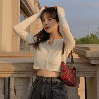 Xiaozhainv เสื้อสเวตเตอร์ถัก เอว แบบบาง