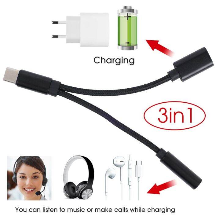 ประเภท-usb-c-ถึง3-5mm-หูฟังและอะแดปเตอร์-r-2-in-1-usb-c-ไปยัง-aux-audio-แจ็คสำหรับ-huawei-redmi-oneplus-ตัวแปลงสายเคเบิล