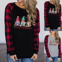 Christmas Womens Daily T Shirts Casual Round Neck Long Sleeve T Shirt Loose Cute Print Tee Tops oversized t shirt women Long Sleeved Shirts for Women Basics Shirt