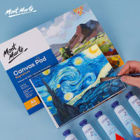 Mont Marte คุณภาพสูง A3/A4/A5แผ่นผ้าใบภาพวาดสีน้ำมันผ้าฝ้ายสำหรับผู้เริ่มต้น280gsm ฝึกวาดภาพอะคริลิคผ้าใบอุปกรณ์ศิลปะหนังสือ