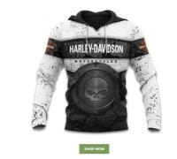 （ALL IN STOCK XZX）  Harley-Davidson 3D Printed Hoodie/Zipper Hoodie 08  (Free customized name logo for private chat, can be changed with or without zipper)