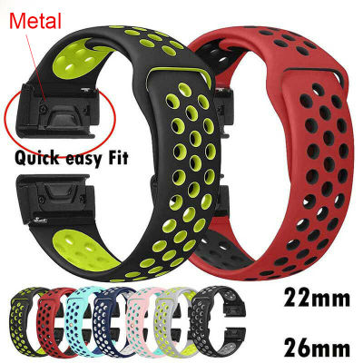 Metal Easy Fit Strap For Garmin Fenix 6X 6 6S Pro 5X 5 5Plus 3HR Forerunner 935 Silicone Breathabl Band Quick Release Wirstband