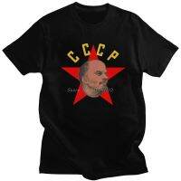 KGB Lenin CCCP ผู้ชายผ้าฝ้ายสหภาพโซเวียตคอมมิวนิสต์คอมมิวนิสต์ USSR Tee ด้านบน O-คอสั้นเสื้อใหม่ merch