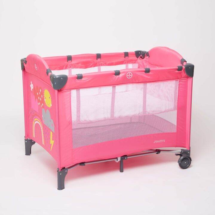 Juniors Printed Aberdeen Travel Cot with Wheels Lazada