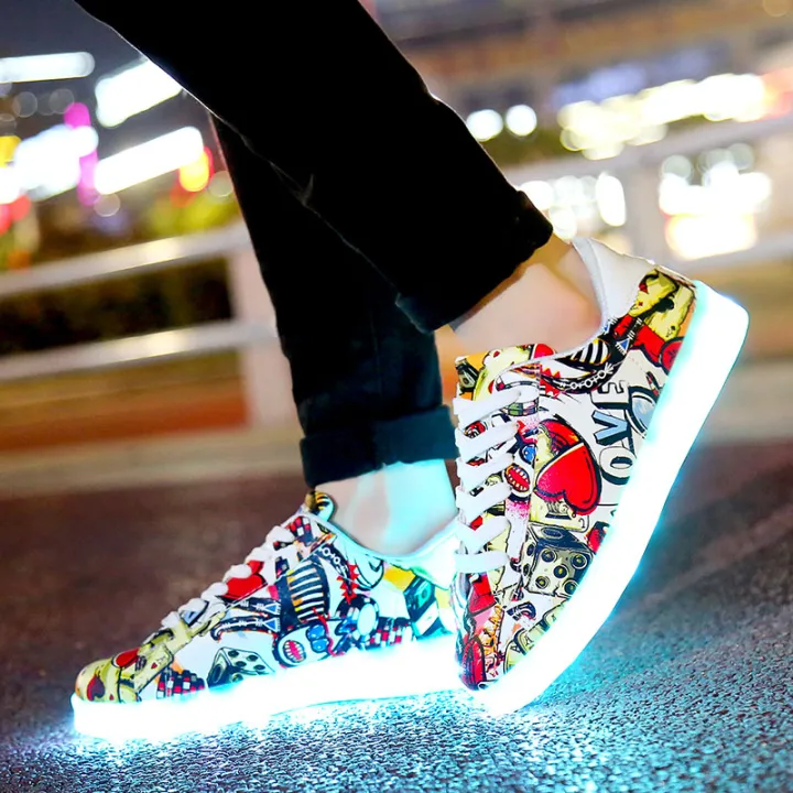 Readystock 2020 New Glowing Sneakers for Boys Girls LED Ghost Dance  Luminous Shoes USB Charging Light Up Shoes Men and Women Light Shoes size  31-44 kasut | Lazada PH