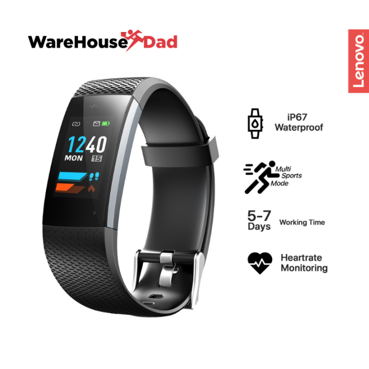 Lenovo Smart Watch WD06 Color Screen Heart Rate Band Black works with