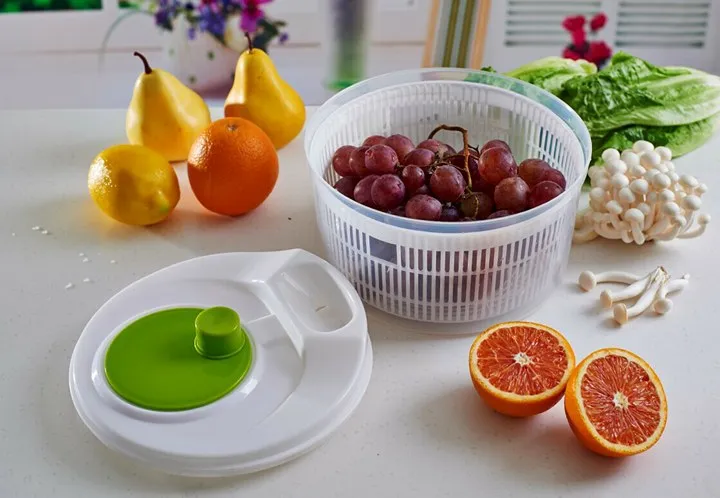 Salad Spinner Fruits And Vegetables Dryer Quick Dry Design Bpa Free Dry Off  And Drain Lettuce And Vegetable