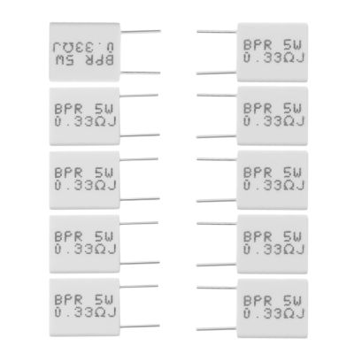 10ชิ้น0.33R 5 W 5% ตัวต้านทานซีเมนต์0.33R 0.33Ohm ตัวต้านทานแบบไม่เหนี่ยวนำ BPR56