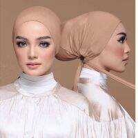 【YF】 New Soft Modal Muslim Hijab Hat Inner Bottom Tie Rope Indian Female Adjustable Mujer