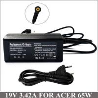 19V 3.42A 65W อะแดปเตอร์ AC ที่ชาร์จแล็ปท็อปแหล่งจ่ายไฟสำหรับ Acer Aspire 3680 4520 5315 5515 5517 5520 5532