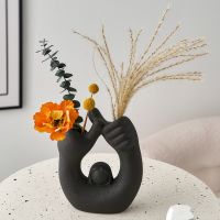 Creative Nordic Ornaments Hand Flower Vase Living Home Room Dried Flowers Arrangement Desktop Art Plant Pot Office Decoration
