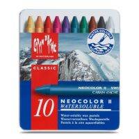 phc8 ชุดระบายสี สีน้ำ สีโปสเตอร์ อย่างดี สีฝุ่น สีเทียน สีชอ Caran d’arche(คารันดาช) NEOCOLOR® II สีแท่งระบายน้ำ 10 สี กล่องโลหะ #7500.310