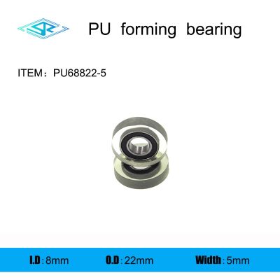 The manufacturer supplies Polyurethane forming bearing PU68822-5Rubber coated pulley 8mmx22mmx5mm