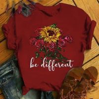 2020 printed T-shirt bottoming shirt rose chrysanthemum be womens T-shirt