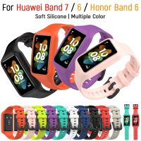 pengyigan For Huawei Band 7 Global Ver. / 6 / Honor Band 6 Silicone Strap Replaceable Integrated Sport Bracelet Wristband Accessories