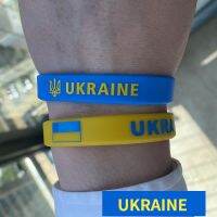 Ukraine Flags Silicone Bracelet for Women Men Rubber Wrist Band Wristband Ukrainian Charm Bangles Braid Rope Chains украина Gift Mobile Accessories