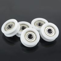 ๑ 10pcs U groove sliding door wheel 8x30x10mm POM caoted with 608zz bearing Pulley Wheels Roller for 3mm rope w/ Bearing