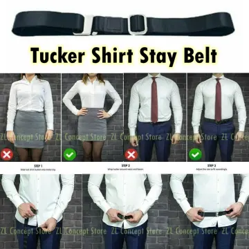 Men Shirt Stays Belt with Non-slip Locking Clips Keep Shirt Tucked