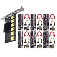 PCI Express Multiplier PCIE 1 to 6 Port USB 3.0 Hub PCI Express 1X 4X 8X 16X VER011 PRO Extender Riser for BTC Mining