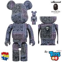 BEARBRICK BAPE BLACK BANDANA 400% &amp; 100%