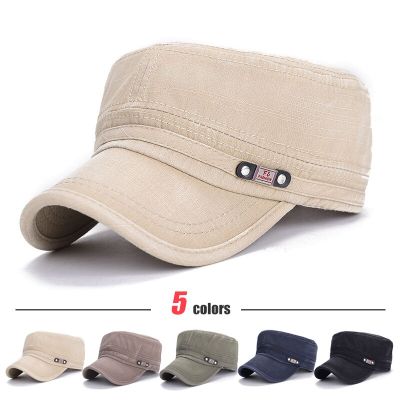 หมวกเบสบอลหมวกกีฬากลางแจ้งผ้าฝ้ายลำลอง6สี,หมวก Snapback สำหรับผู้ชายและผู้หญิงหมวกแก๊ปดีไซน์แบบทหารแบน
