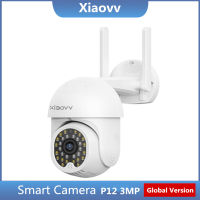 Xiaovv สมาร์ทกล้อง PTZ กลางแจ้ง P12 2K 3.0MP กลางแจ้ง,ทุกรุ่น ° 335 PTZ หมุนได้ WiFi แบบมนุษย์ตรวจจับเว็บแคมการมองเห็นได้ในเวลากลางคืนกันน้ำ IP65