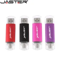 JASTER Usb แฟลชไดรฟ์ OTG 4GB 8GB 16GB 32GB 64GB ไดรฟ์ปากกาคู่กล่องโลหะ Pendrives สำหรับสมาร์ทโฟนระบบ Android