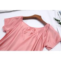 Sumemr New Pajamas Womens Short-sleeved Sweet Princess Nightgown Thin Satin Chiffon Loose Large Size Nightwear