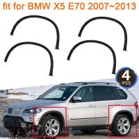 ล้อบังโคลนรถยนต์สีดำอะไหล่แต่งคิ้วอุปกรณ์เสริมสำหรับรถ BMW X5 E70 2007 ~ 2013 2011 4X ตัวกันโค้งล้อข้างรถยนต์