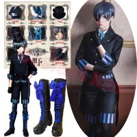 ชุดคอสเพลย์การ์ตูน Black Butler Kuroshitsuji Ciel Phantomhive Cos เสื้อผ้าญี่ปุ่นชุดคาร์นิวัลพร้อมรองเท้าวิกผมสำหรับเครื่องแบบ