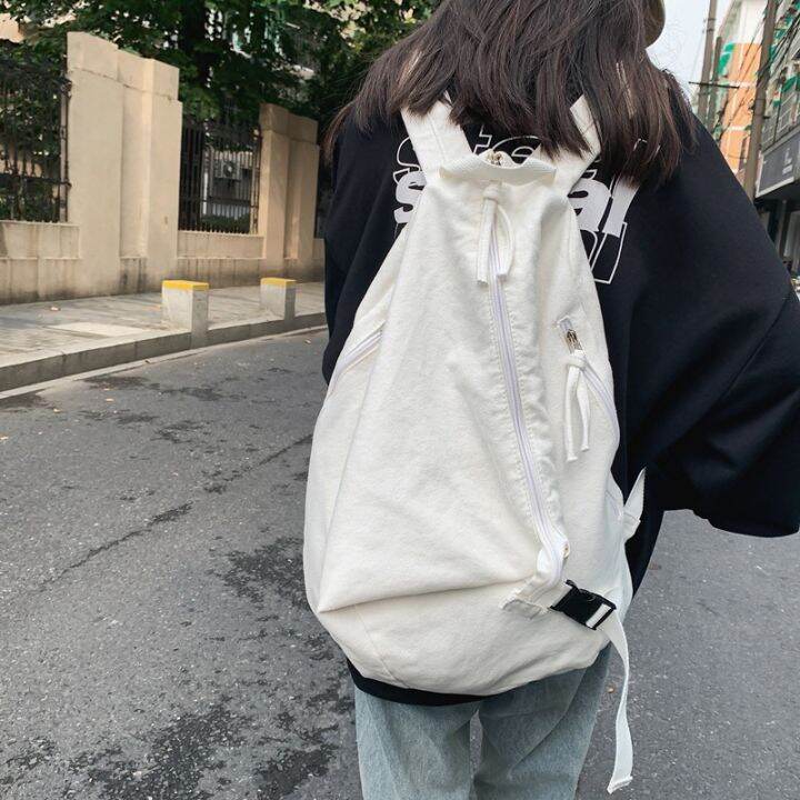 cotton-canvas-backpack-womens-korean-niche-backpack-solid-color-unprinted-large-capacity-student-schoolbag-mens-tooling-style-2023