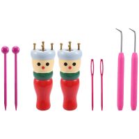 French Knitter Tool 2 Pack, Wooden Knitting Set Spool Knitting Doll Knitting Loom Toy for Making Bracelets, Etc