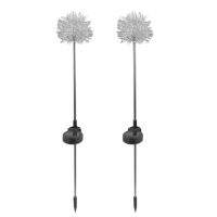 2Pcs Solar Lights Outdoors LED Dandelion Flower Lawn Lamp Waterproof Garden Path Landscape Decoration Colorful Light