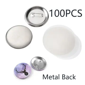 600 Pcs Blank Button Making Supplies 25Mm/1Inch Back Button Pin