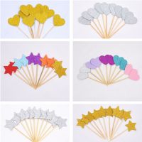 【CW】๑  40pcs Flag Star Toppers Baby Shower Birthday Decorations Kids Wedding Decoration